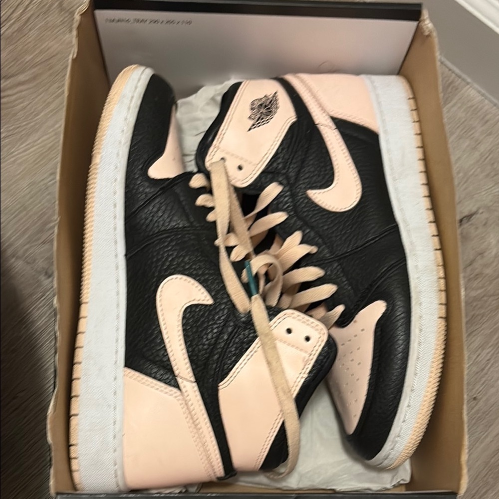 Jordan Black and Pink Women's Sneakers